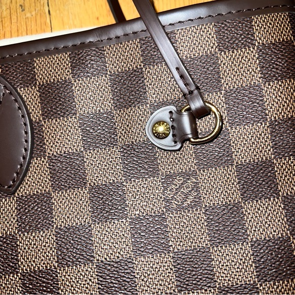 LOUIS VUITTON DAMIER EBENE NEVERFULL MM TOTE ROSE BALLERINE - Picture 11 of 16